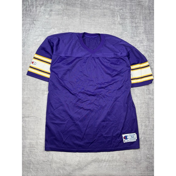 Champion Other - VTG Champion Jersey Mens 52 Purple Minnesota Vikings LSU Tigers 80s 90s Football